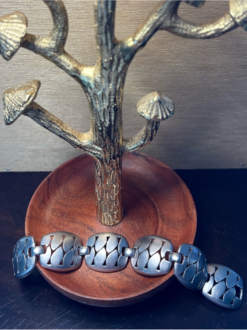 Vintage Trifari Crown Silver tone Bracelet